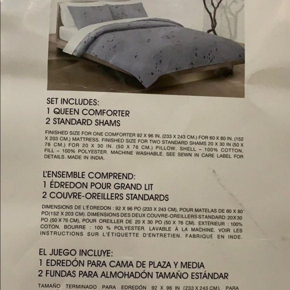 Calvin Klein Bamboo Flower Queen Comforter+2Shams! - Picture 7 of 7